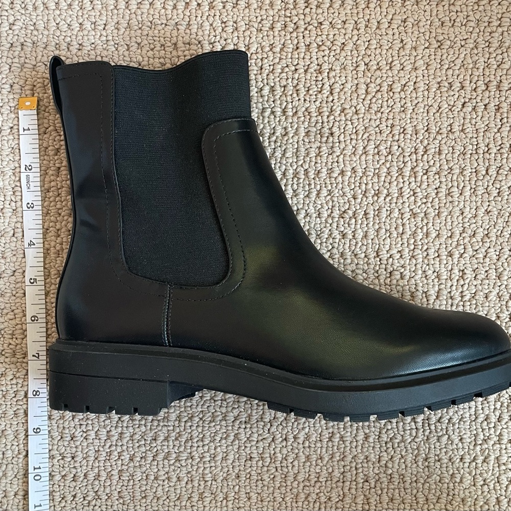 Alfani NIB Black Chunky Sole Ankle Boots with Elastic Panels
